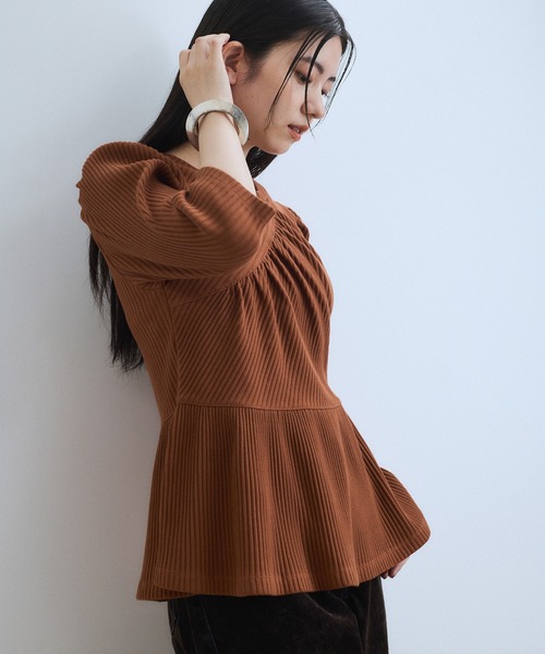 ペプラムカットソー／アダムエロペ（ADAM ET ROPE'）2025春夏 WEB限定】ハーフスリーブペプラムカットソー（Tシャツ