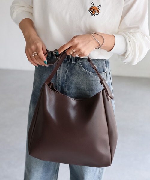 Riberry（リベリー）の「【ポーチ付き】ワンハンドルトートバッグ（トートバッグ・レディース・ブラック/ブラウン/ホワイト・FREE）」の17枚目の写真