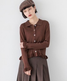 LOWRYS FARM | スソフリルカーディガンＬＳ 577229(ニット/セーター)