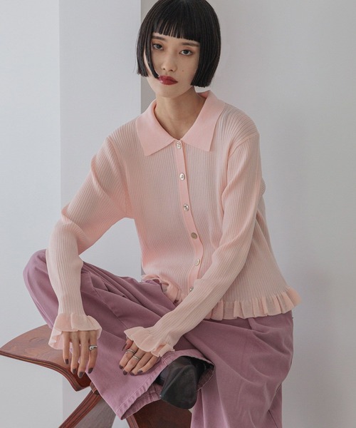 セール】スソフリルカーディガンLS 577229（ニット/セーター