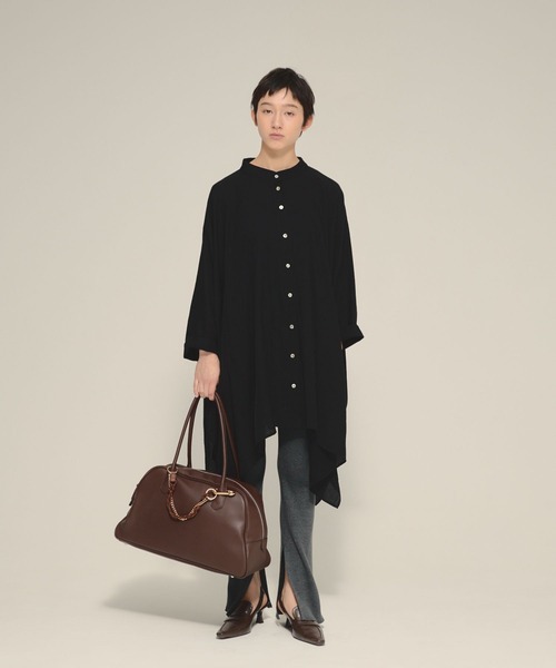 eL（エル）の「【eL】Large Shirts Mini One-piece/582475（ワンピース・レディース・ブラック/オフホワイト・FREE）」の11枚目の写真