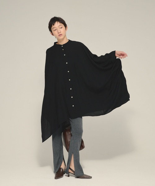 eL（エル）の「【eL】Large Shirts Mini One-piece/582475（ワンピース・レディース・ブラック/オフホワイト・FREE）」の12枚目の写真