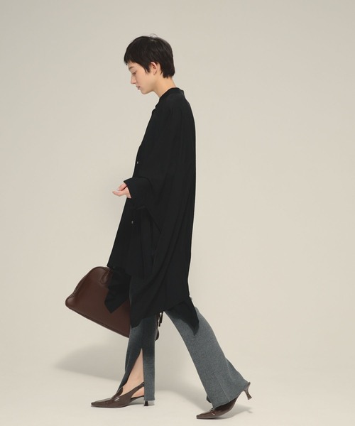 eL（エル）の「【eL】Large Shirts Mini One-piece/582475（ワンピース・レディース・ブラック/オフホワイト・FREE）」の13枚目の写真