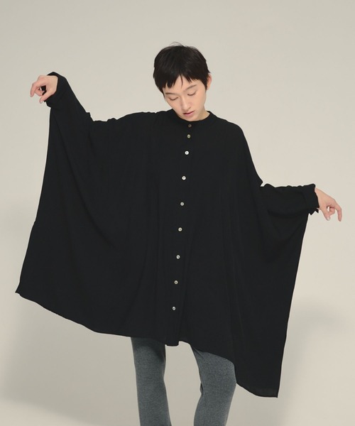 eL（エル）の「【eL】Large Shirts Mini One-piece/582475（ワンピース・レディース・ブラック/オフホワイト・FREE）」の14枚目の写真
