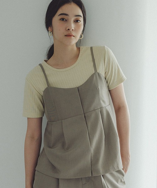 studio CLIP(スタディオクリップ)の「【daily CLIP】キャミソールビスチェ(キャミソール・レディース・チャコール/ベージュ・FREE)」の1枚目の写真