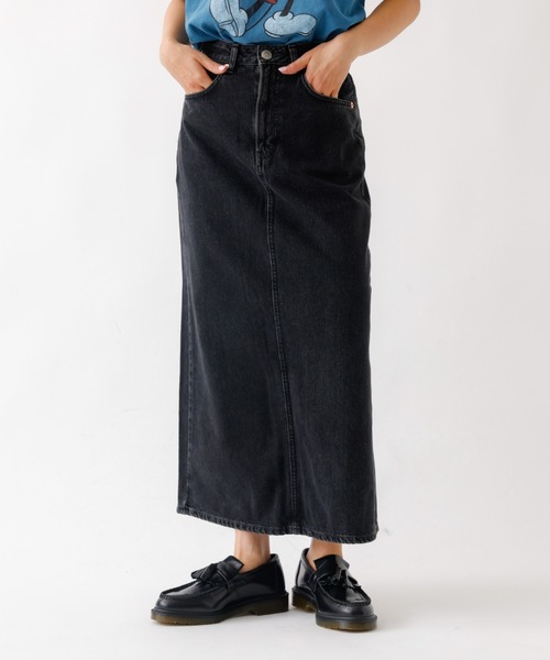 SOMETHING（サムシング）の「【SOMETHING/サムシング】VINTAGE LG スカート/デニム/ロング丈/ストレート/Iラインシルエット【WEB限定】（デニムスカート・レディース・インディゴブルー/ブラック・M/S）」の2枚目の写真