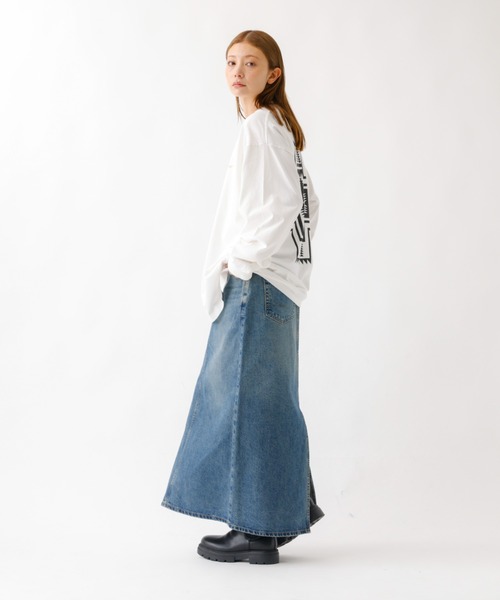 SOMETHING（サムシング）の「【SOMETHING/サムシング】VINTAGE LG スカート/デニム/ロング丈/ストレート/Iラインシルエット【WEB限定】（デニムスカート・レディース・インディゴブルー/ブラック・M/S）」の10枚目の写真