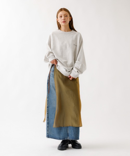 SOMETHING（サムシング）の「【SOMETHING/サムシング】VINTAGE LG スカート/デニム/ロング丈/ストレート/Iラインシルエット【WEB限定】（デニムスカート・レディース・インディゴブルー/ブラック・M/S）」の19枚目の写真