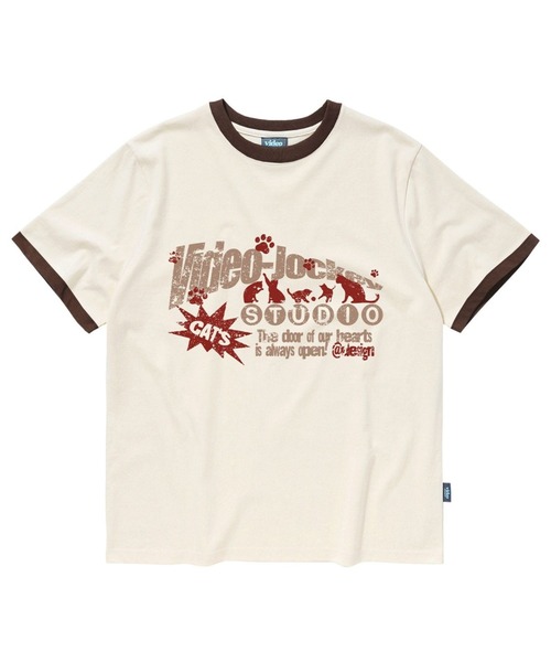 Video Jockey(ビデオジョッキー)の「【UNISEX】Video Jockey/Cat ringer T(Tシャツ/カットソー・レディース・ホワイト/ベージュ・X-SMALL/SMALL)」の5枚目の写真