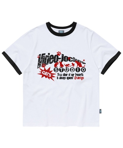 tシャツ 「UNISEX」Video Jockey／Cat ringer T レディース メンズ UNISEX】Video Jockey／Cat ringer T（Tシャツ/カットソー