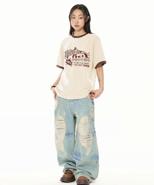 tシャツ 「UNISEX」Video Jockey／Cat ringer T レディース メンズ UNISEX】Video Jockey／Cat ringer T（Tシャツ/カットソー