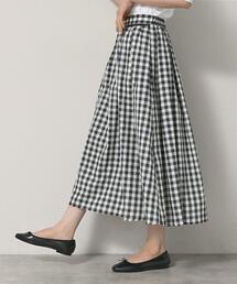 【洗える】映えチェック柄ギャザースカート