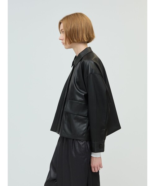 mizuiro ind シンセティックレザーシャツジャケット（その他