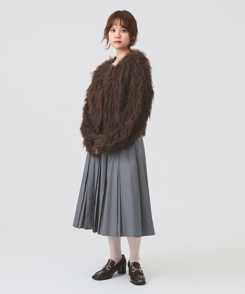 Ray BEAMS（レイビームス）の「RBS / ミックスシャギー クルーネック カーディガン（カーディガン/ボレロ・レディース・サックスブルー/ダークブラウン・ONE SIZE）」の9枚目の写真