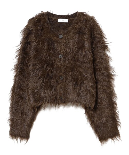 Ray BEAMS（レイビームス）の「RBS / ミックスシャギー クルーネック カーディガン（カーディガン/ボレロ・レディース・サックスブルー/ダークブラウン・ONE SIZE）」の14枚目の写真