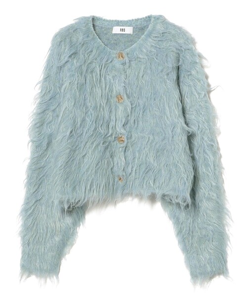 Ray BEAMS（レイビームス）の「RBS / ミックスシャギー クルーネック カーディガン（カーディガン/ボレロ・レディース・サックスブルー/ダークブラウン・ONE SIZE）」の3枚目の写真