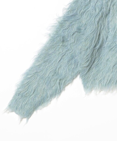 Ray BEAMS（レイビームス）の「RBS / ミックスシャギー クルーネック カーディガン（カーディガン/ボレロ・レディース・サックスブルー/ダークブラウン・ONE SIZE）」の5枚目の写真