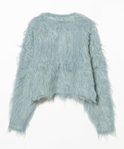 Ray BEAMS（レイビームス）の「RBS / ミックスシャギー クルーネック カーディガン（カーディガン/ボレロ・レディース・サックスブルー/ダークブラウン・ONE SIZE）」の6枚目の写真