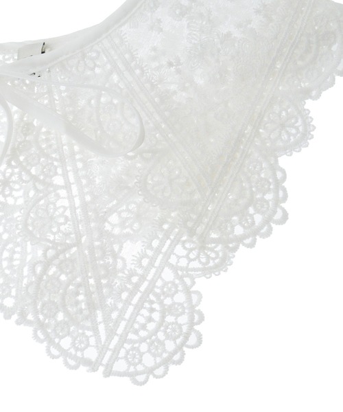 earth music&ecology（アースミュージックアンドエコロジー）の「シアー刺繍レース付け襟（付け襟・レディース・オフホワイト・FREE）」の8枚目の写真