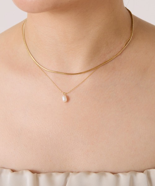 PAPILLONNER(パピヨネ)の「レイヤードネックレス(ネックレス・レディース・シルバー/ゴールド・FREE)」の1枚目の写真