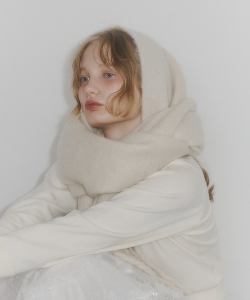 idem（イデム）の「【 3色展開 】レースタグ付きボリュームマフラー / volume fringe muffler（マフラー・レディース・ブルー/アイボリー/ピンク・FREE）」の21枚目の写真