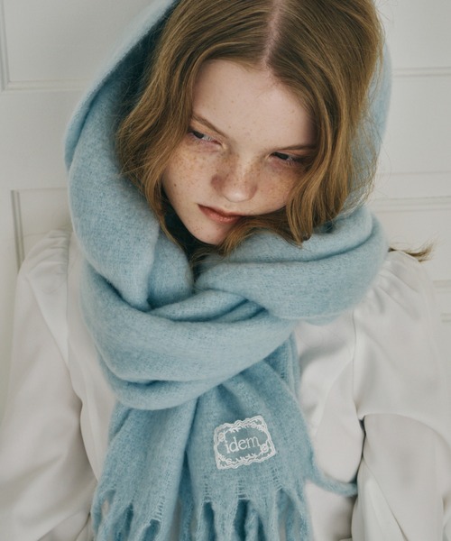 3色展開 】レースタグ付きボリュームマフラー / volume fringe muffler