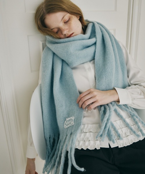 idem（イデム）の「【 3色展開 】レースタグ付きボリュームマフラー / volume fringe muffler（マフラー・レディース・ブルー/アイボリー/ピンク・FREE）」の12枚目の写真