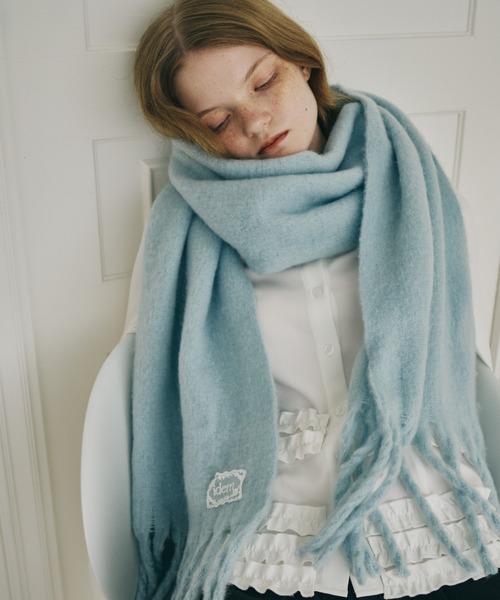 idem（イデム）の「【 3色展開 】レースタグ付きボリュームマフラー / volume fringe muffler（マフラー・レディース・ブルー/アイボリー/ピンク・FREE）」の13枚目の写真