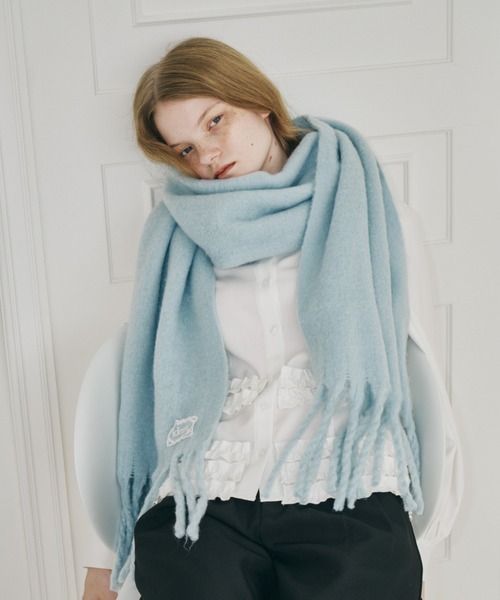 idem（イデム）の「【 3色展開 】レースタグ付きボリュームマフラー / volume fringe muffler（マフラー・レディース・ブルー/アイボリー/ピンク・FREE）」の14枚目の写真