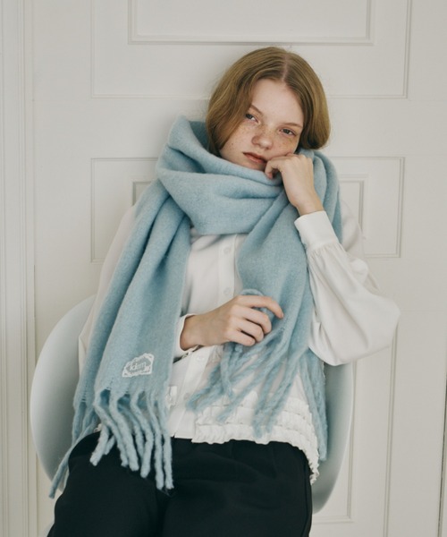 idem（イデム）の「【 3色展開 】レースタグ付きボリュームマフラー / volume fringe muffler（マフラー・レディース・ブルー/アイボリー/ピンク・FREE）」の15枚目の写真