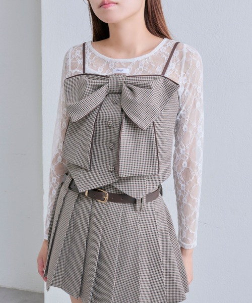 OLIVE des OLIVE(オリーブデオリーブ)の「レーストップス(Tシャツ/カットソー・レディース・ブラウン/ブラック/オフホワイト・FREE)」の13枚目の写真