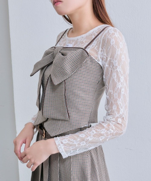 OLIVE des OLIVE(オリーブデオリーブ)の「レーストップス(Tシャツ/カットソー・レディース・ブラウン/ブラック/オフホワイト・FREE)」の12枚目の写真