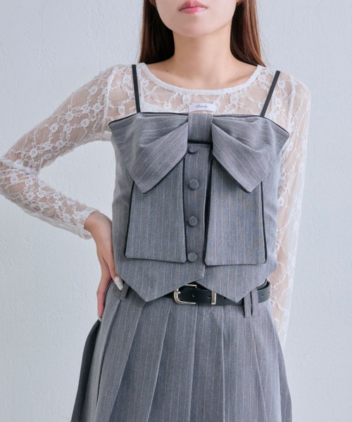 OLIVE des OLIVE(オリーブデオリーブ)の「レーストップス(Tシャツ/カットソー・レディース・ブラウン/ブラック/オフホワイト・FREE)」の14枚目の写真
