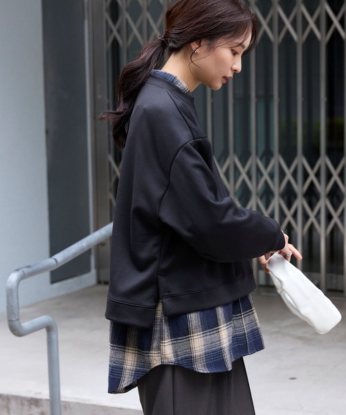 イージードライダンボールニットボリュームスリーブサイドスリットプル