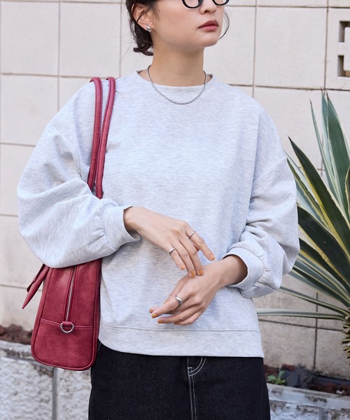 イージードライダンボールニットボリュームスリーブサイドスリットプル