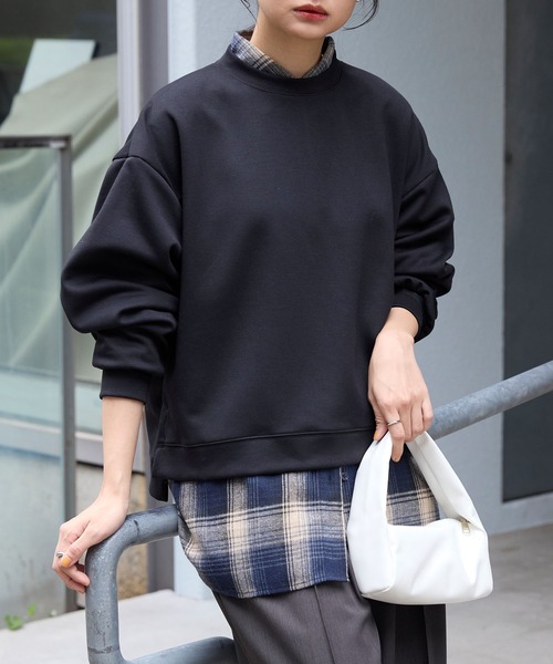 イージードライダンボールニットボリュームスリーブサイドスリットプル