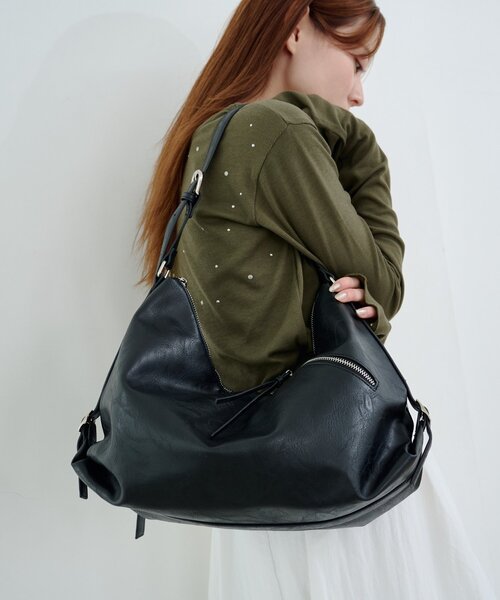 Kastane（カスタネ）の「【A4サイズ】サイドベルトショルダーBAG（ショルダーバッグ・レディース・ダークブラウン/グレー/ブラック・FREE）」の5枚目の写真