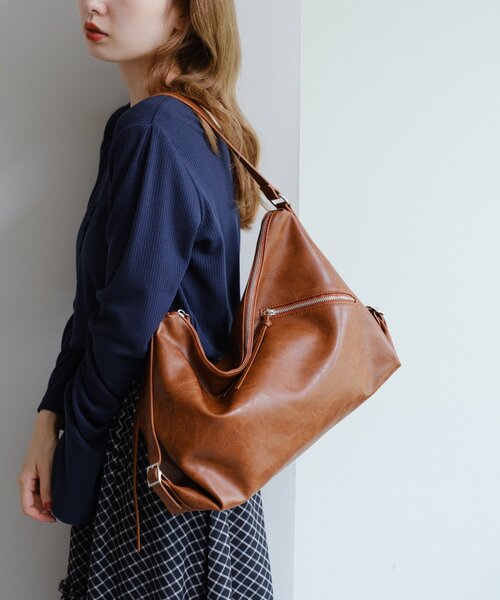 Kastane（カスタネ）の「【A4サイズ】サイドベルトショルダーBAG（ショルダーバッグ・レディース・ダークブラウン/グレー/ブラック・FREE）」の12枚目の写真