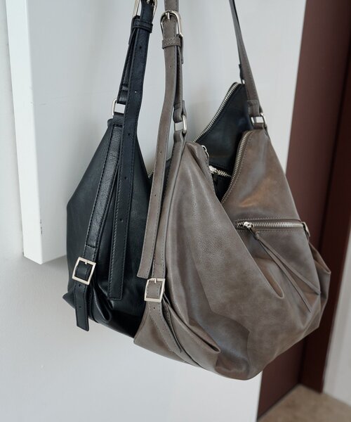 Kastane（カスタネ）の「【A4サイズ】サイドベルトショルダーBAG（ショルダーバッグ・レディース・ダークブラウン/グレー/ブラック・FREE）」の15枚目の写真