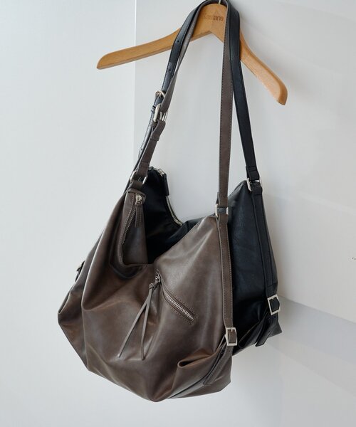 Kastane（カスタネ）の「【A4サイズ】サイドベルトショルダーBAG（ショルダーバッグ・レディース・ダークブラウン/グレー/ブラック・FREE）」の16枚目の写真