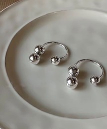 【 ammy. / エイミードット 】 メタル ツイン ボール サークル ピアス