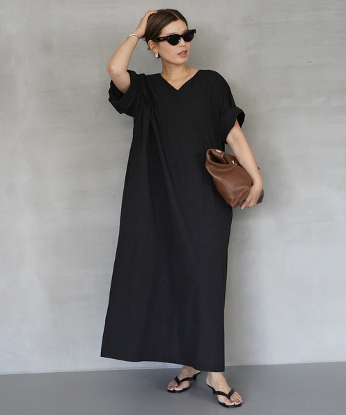 【新品】Deuxieme Classe CELERI Vネック ワンピース 38 CELERI Vネック ワンピース（ワンピース）｜Deuxieme Classe