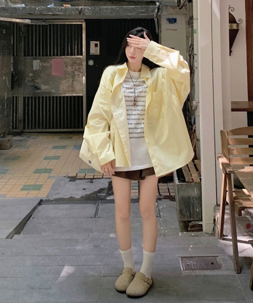 Mayree(メイリー)の「【Mayree】 ストライプ ビッグシルエット 長袖 シャツ(シャツ/ブラウス・レディース・イエロー/ブルー・X-LARGE/LARGE/MEDIUM)」の5枚目の写真