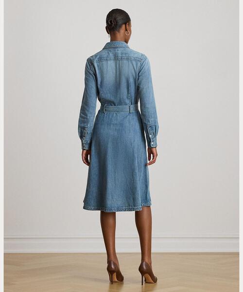 ベルテッド デニム シャツドレス（シャツワンピース）｜LAUREN RALPH
