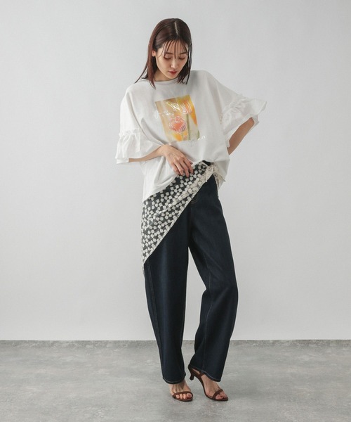 GLOBAL WORK（グローバルワーク）の「マルチレース三角スカーフ/577286（ストール/ショール・レディース・ホワイト/オフホワイト・FREE）」の9枚目の写真