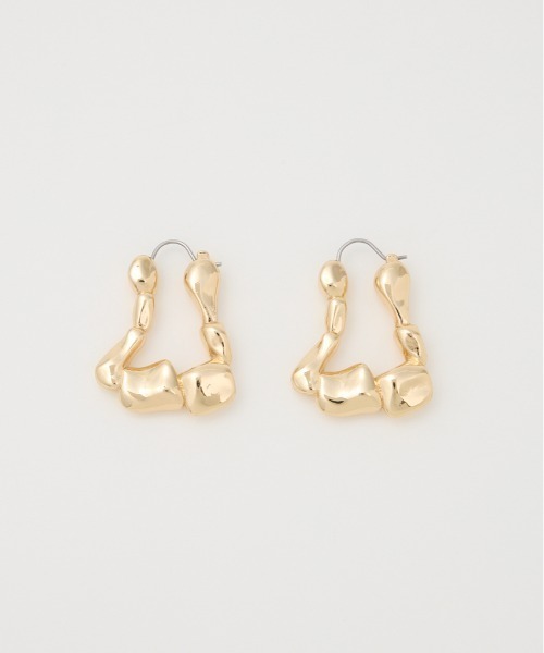 SLY(スライ)の「DEFORMATION HOOP P/EARRING ディフォーメーション フープピアス(ピアス(両耳用)・レディース・ゴールド/シルバー・FREE)」の2枚目の写真