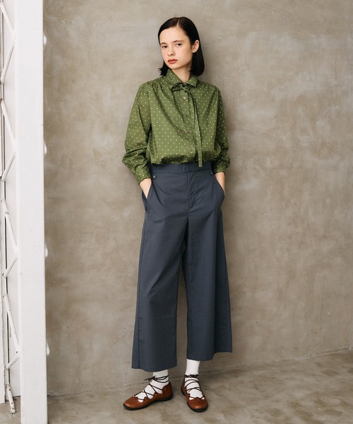 LA MARINE FRANCAISE（マリン フランセーズ）の「dot et noir ボウタイシャツ（シャツ/ブラウス・レディース・グリーン/ホワイト/ブラック・FREE）」の6枚目の写真