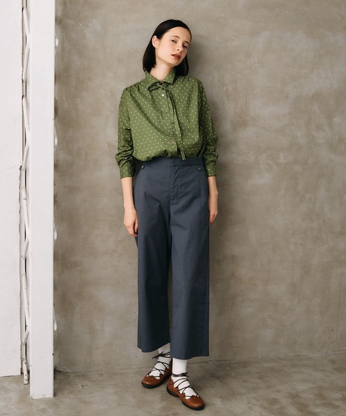 LA MARINE FRANCAISE（マリン フランセーズ）の「dot et noir ボウタイシャツ（シャツ/ブラウス・レディース・グリーン/ホワイト/ブラック・FREE）」の7枚目の写真