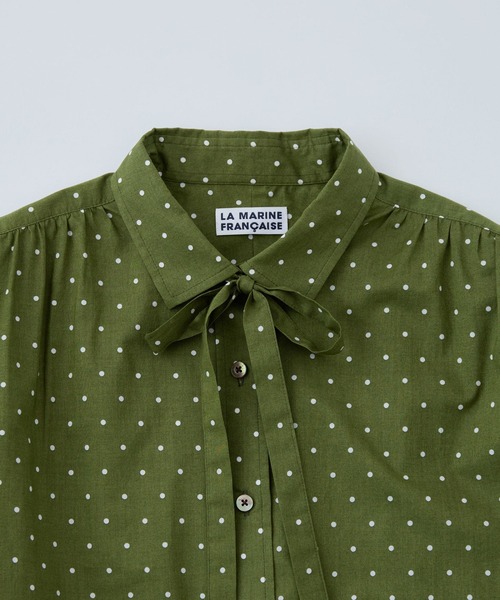 LA MARINE FRANCAISE（マリン フランセーズ）の「dot et noir ボウタイシャツ（シャツ/ブラウス・レディース・グリーン/ホワイト/ブラック・FREE）」の9枚目の写真