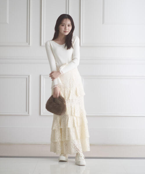 PROPORTION BODY DRESSING（プロポーションボディドレッシング）の「＜ハンドウォッシャブル＞ハートネック部分シアースリーブニット / 1215270922（ニット/セーター・レディース・ピンク/ブルー/ダークグレー/ホワイト系その他/ブラウン系その他・SMALL/MEDIUM）」の16枚目の写真